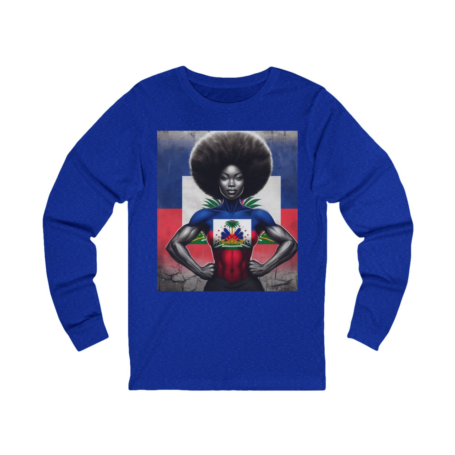 Empowered Heritage Unisex Long Sleeve Tee - Haitian Flag Design