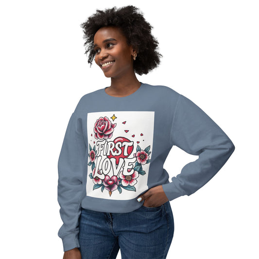 First Love Floral Sweatshirt - Unisex for all Occasions