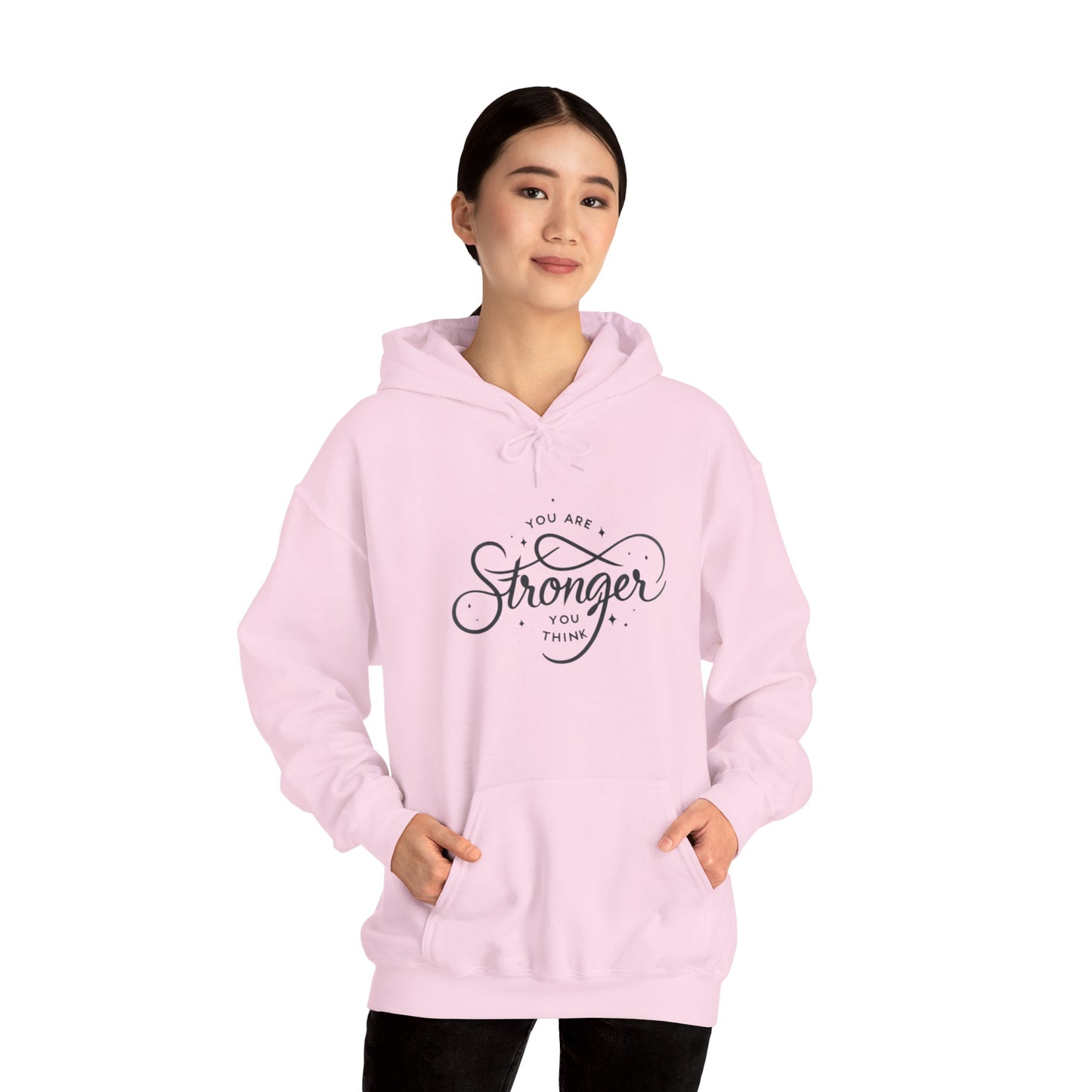 You Are Stronger Unisex Hooded Sweatshirt - Motivational Pink Hoodie