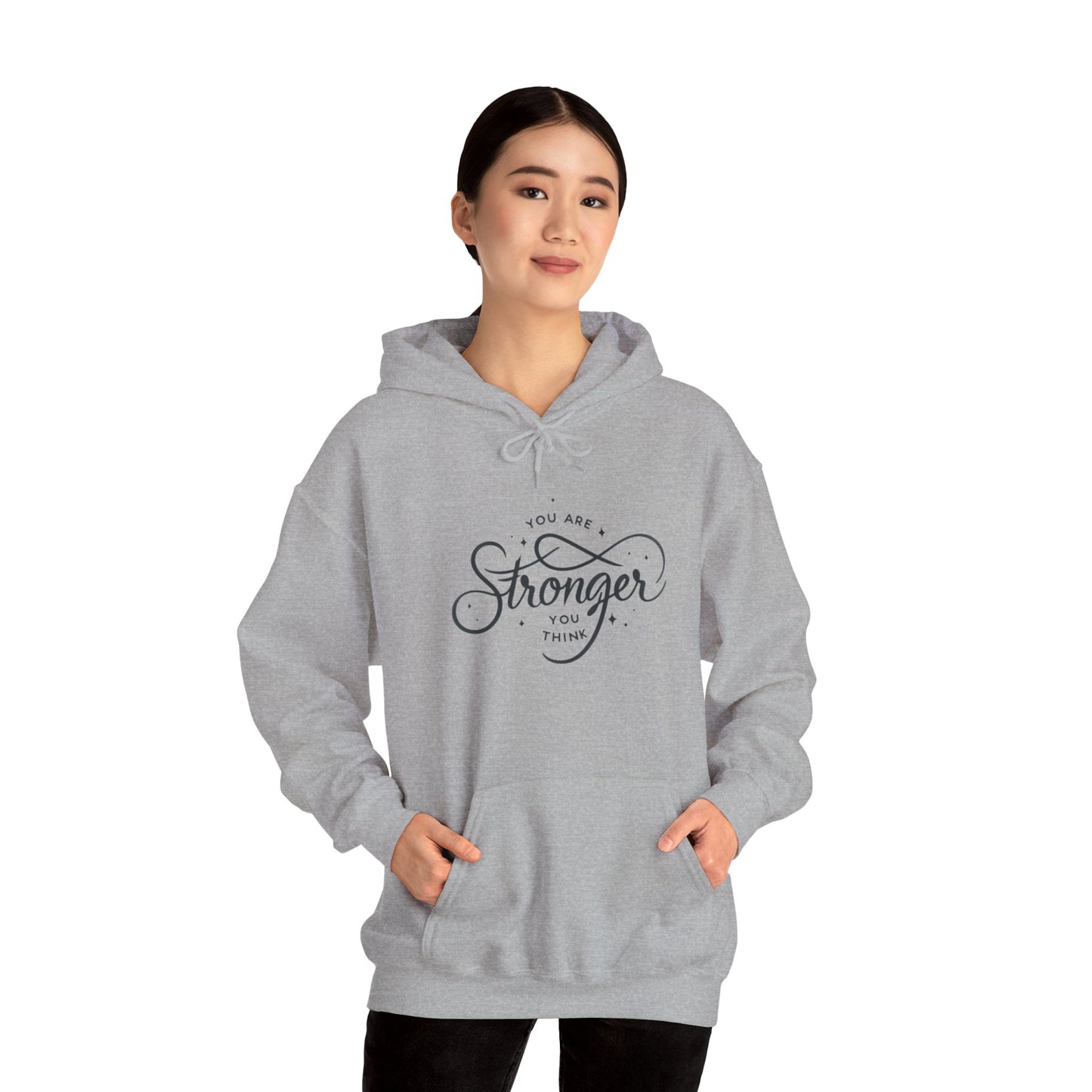 You Are Stronger Unisex Hooded Sweatshirt - Motivational Pink Hoodie