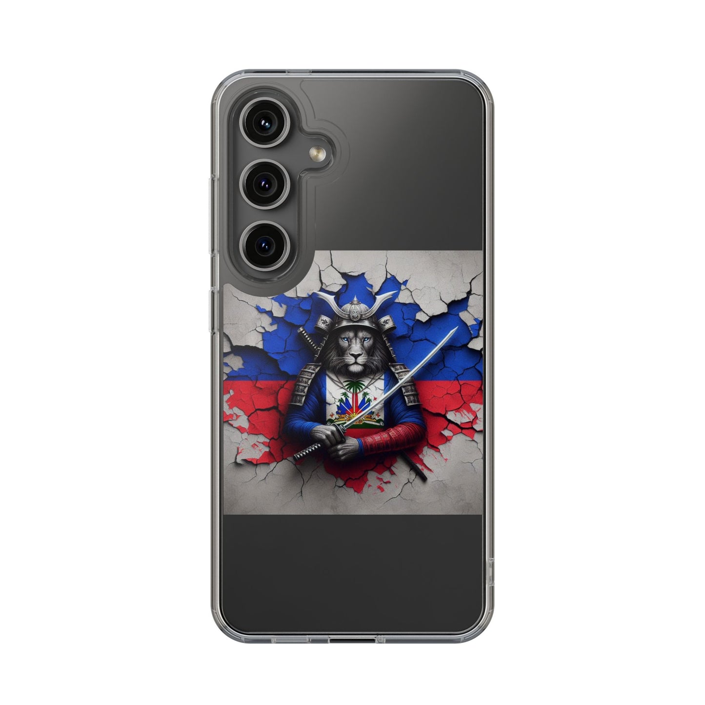 Lion Warrior Clear Phone Case - Trendy Russian Flag Design, Perfect for Animal Lovers and Patriots