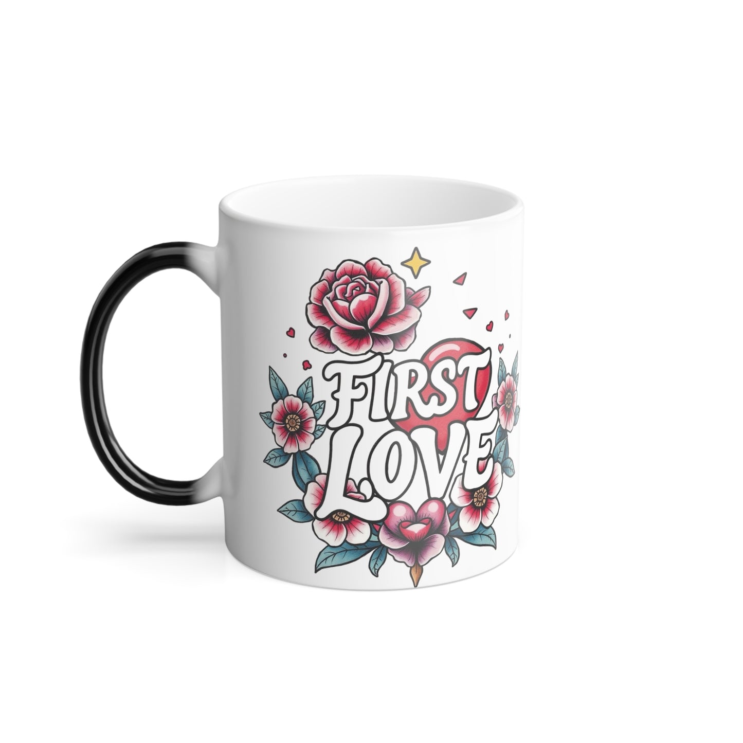 Color Morphing Mug - 'First Love' Floral Design - Perfect Gift for Romantic Occasions