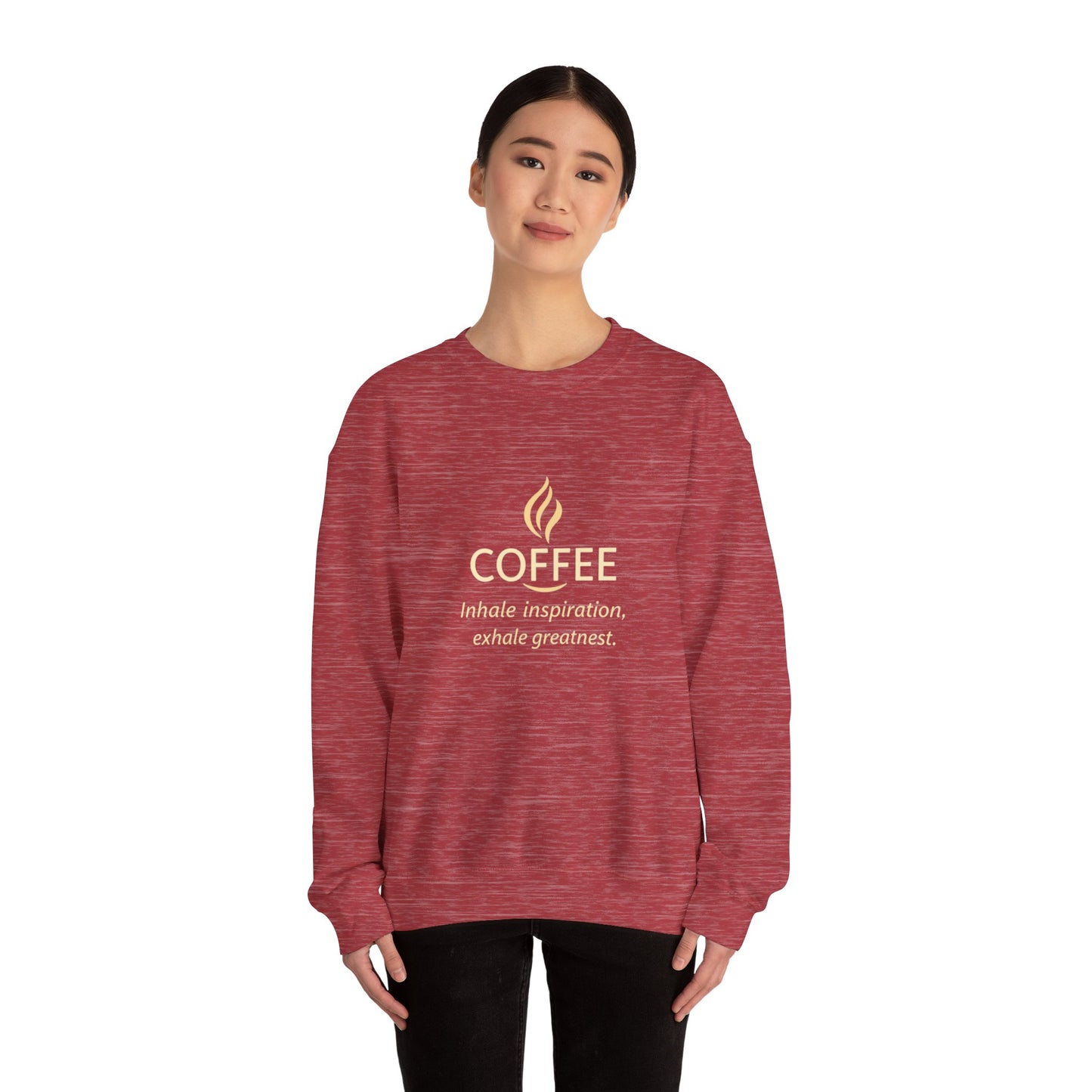 Inspire Greatness Coffee Sweatshirt | Unisex Heavy Blend Crewneck