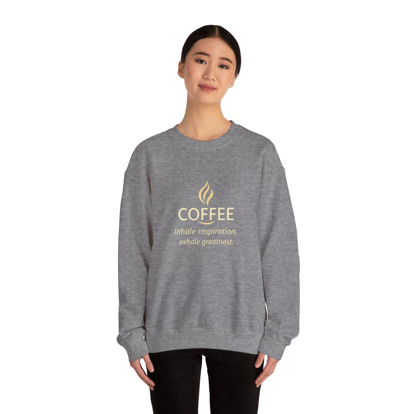 Inspire Greatness Coffee Sweatshirt | Unisex Heavy Blend Crewneck