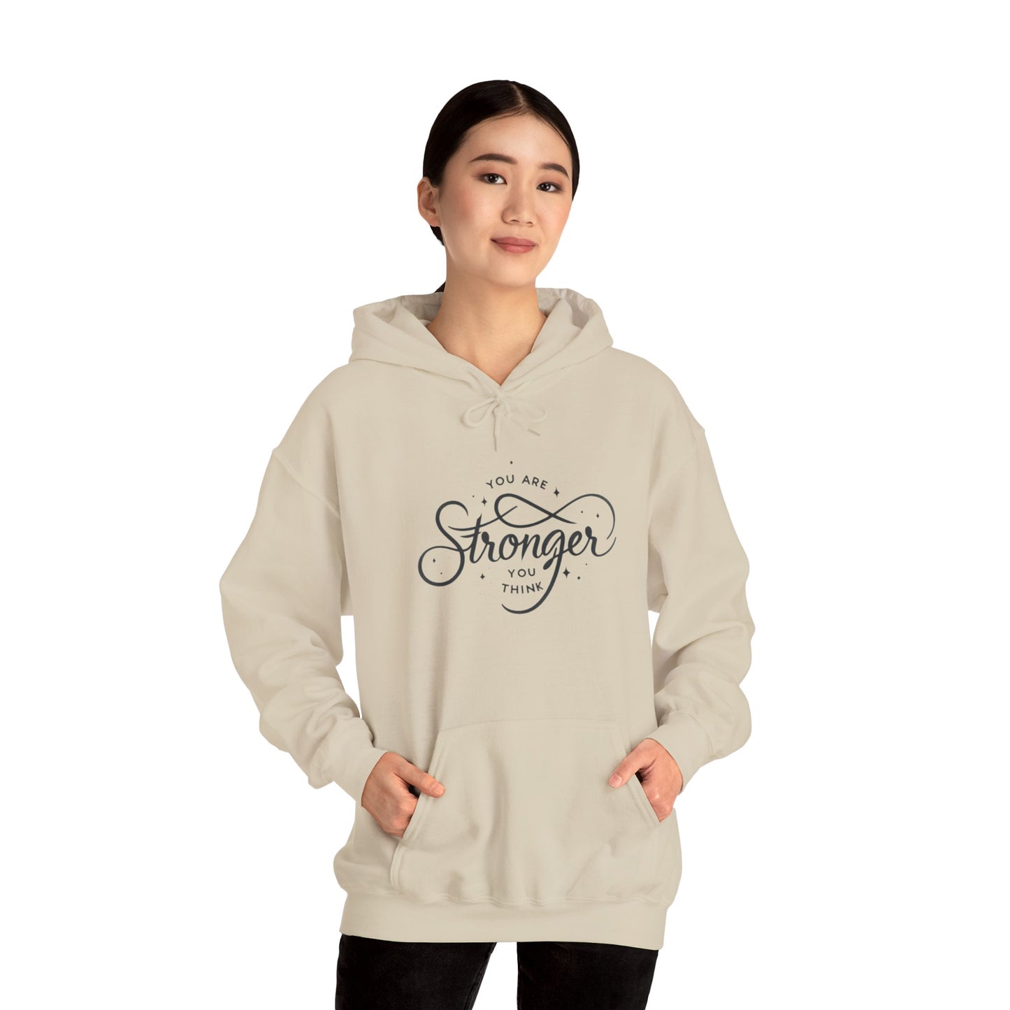 You Are Stronger Unisex Hooded Sweatshirt - Motivational Pink Hoodie