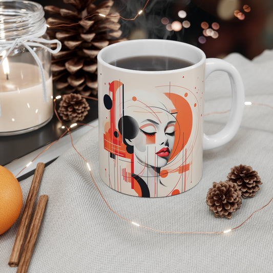 Artistic Face & Abstract Design Mug 11oz – Perfect for Creatives and Gift-Givers