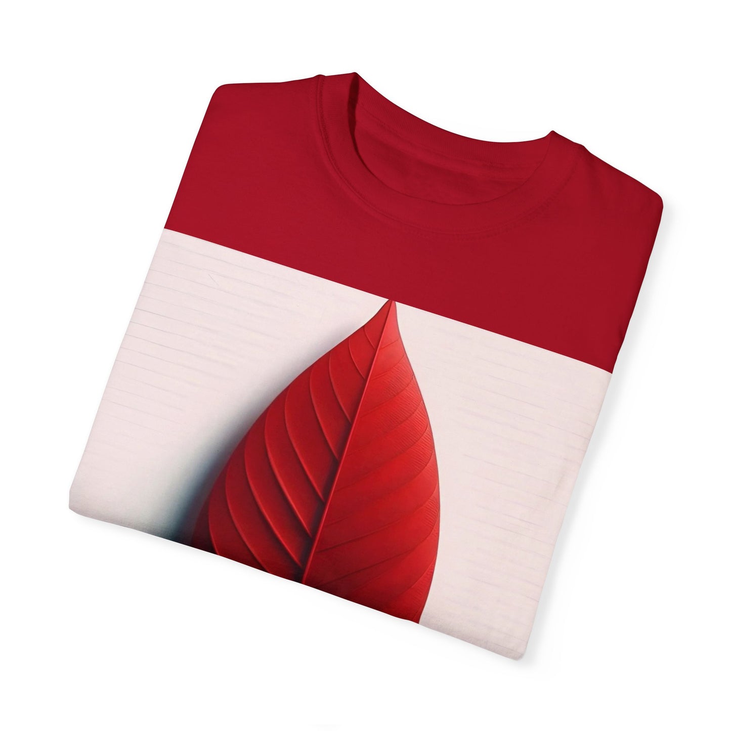 Vibrant Red Leaf Unisex Garment-Dyed T-Shirt