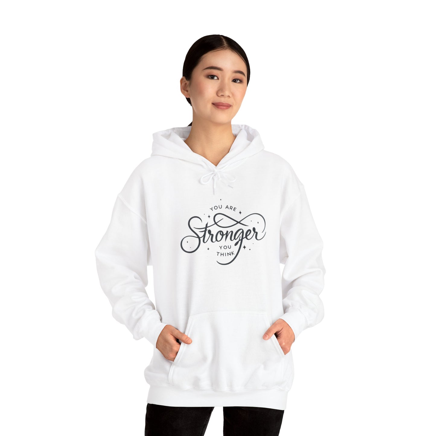 You Are Stronger Unisex Hooded Sweatshirt - Motivational Pink Hoodie