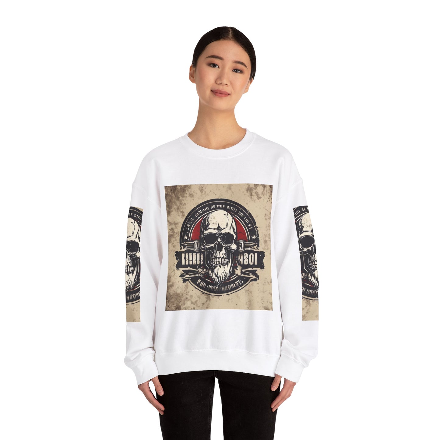 Skull Graphic Unisex Crewneck Sweatshirt – Edgy Vintage Style