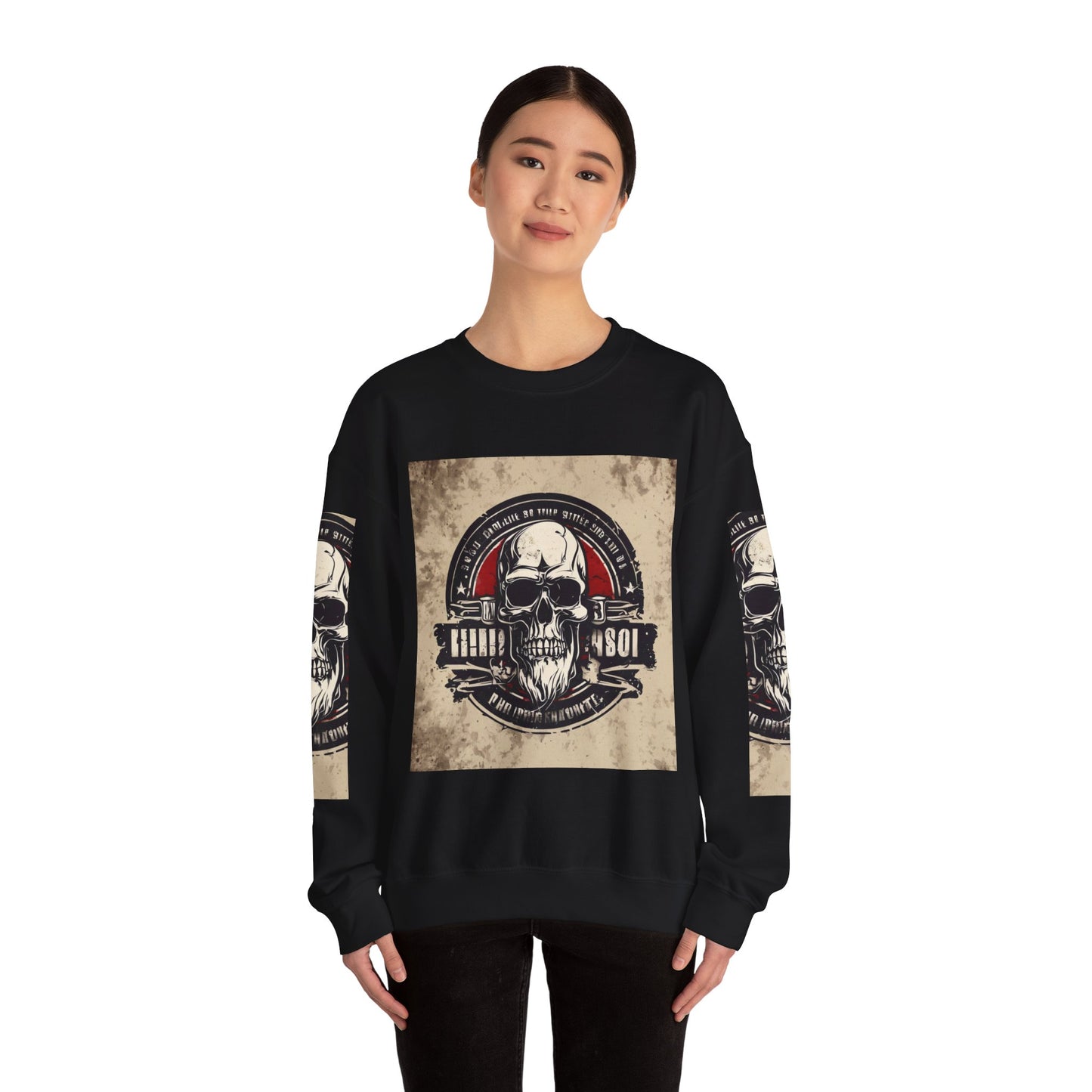 Skull Graphic Unisex Crewneck Sweatshirt – Edgy Vintage Style