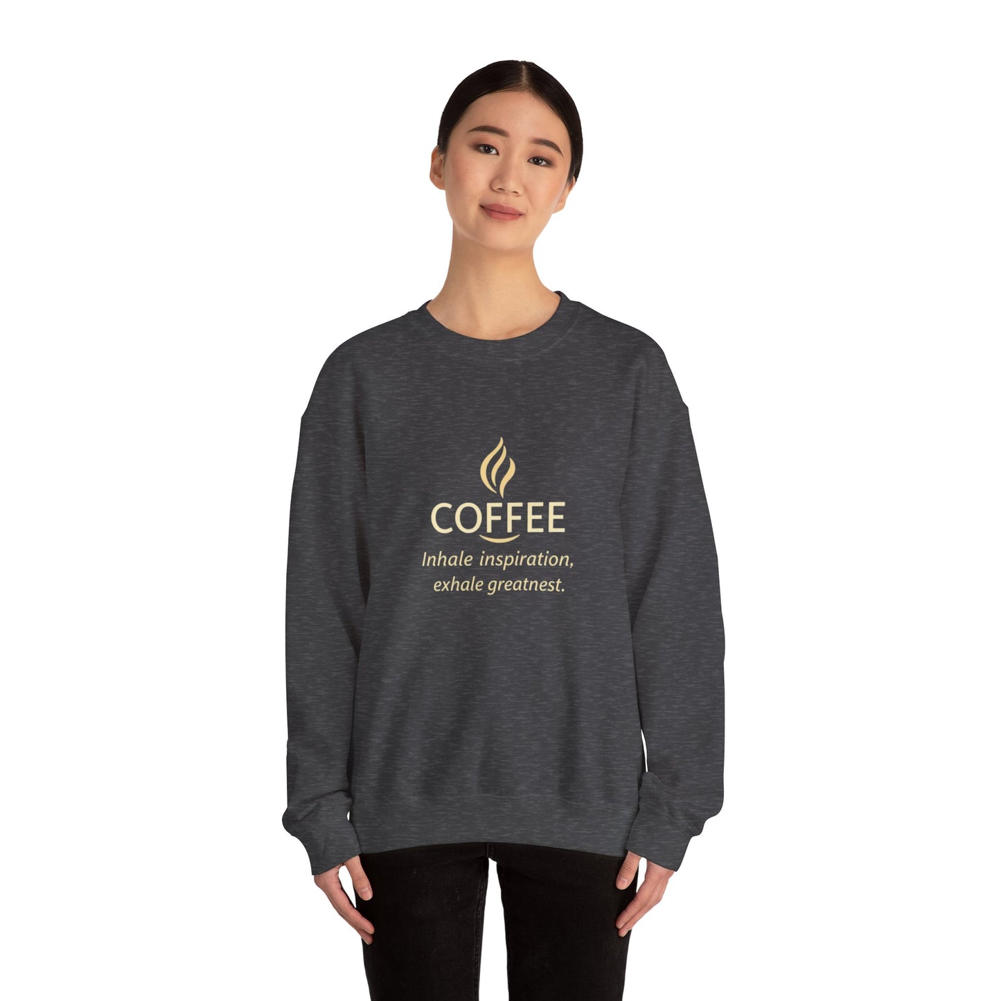 Inspire Greatness Coffee Sweatshirt | Unisex Heavy Blend Crewneck