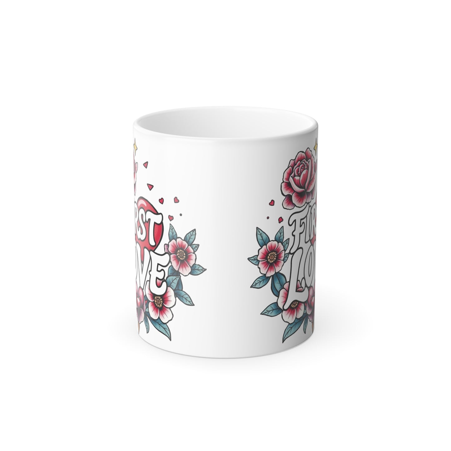 Color Morphing Mug - 'First Love' Floral Design - Perfect Gift for Romantic Occasions