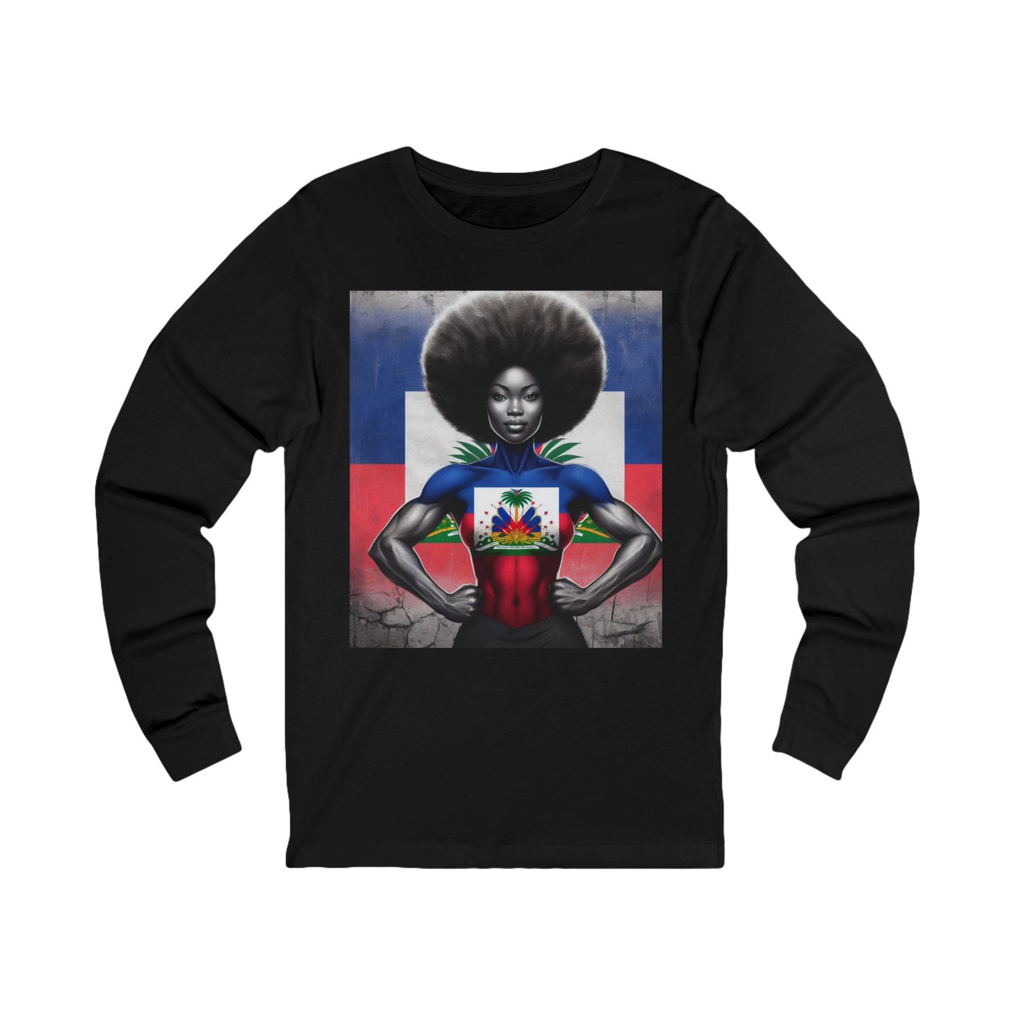 Empowered Heritage Unisex Long Sleeve Tee - Haitian Flag Design