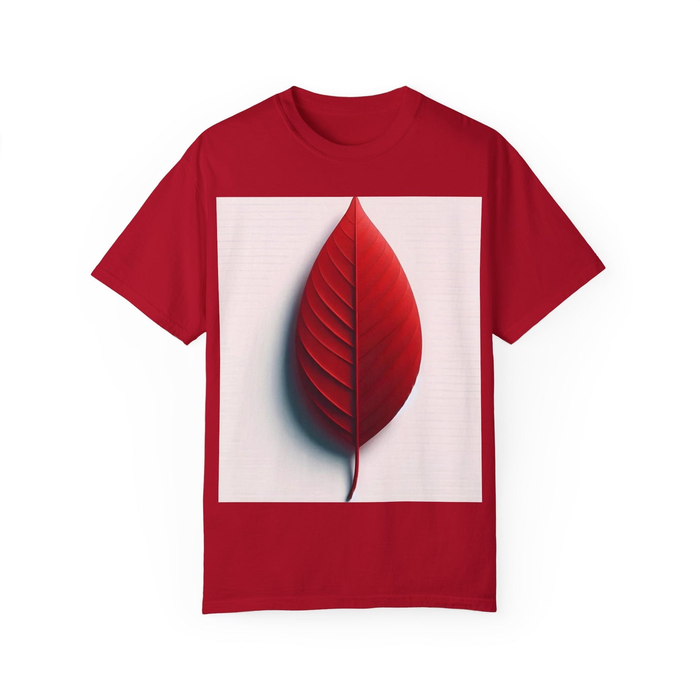 Vibrant Red Leaf Unisex Garment-Dyed T-Shirt