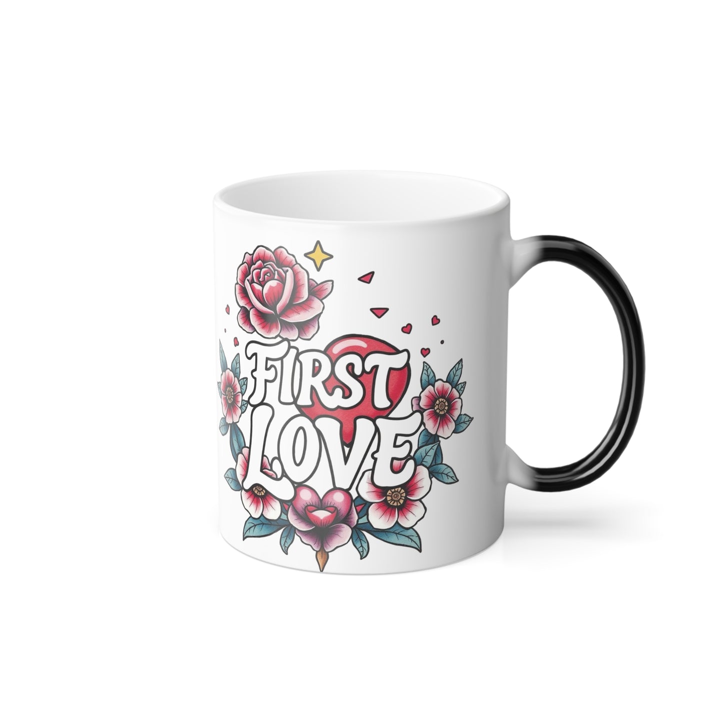 Color Morphing Mug - 'First Love' Floral Design - Perfect Gift for Romantic Occasions