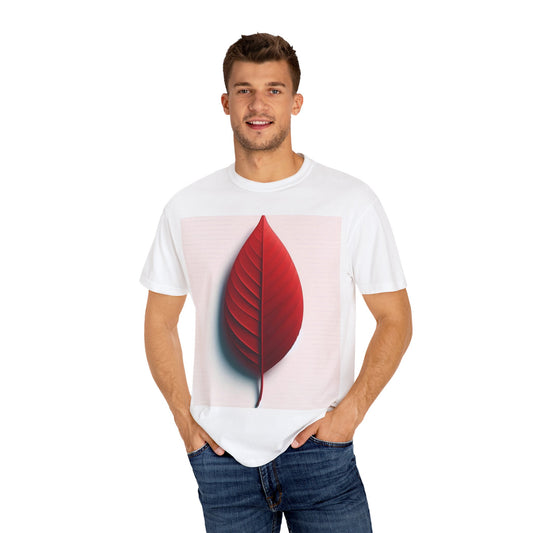 Vibrant Red Leaf Unisex Garment-Dyed T-Shirt