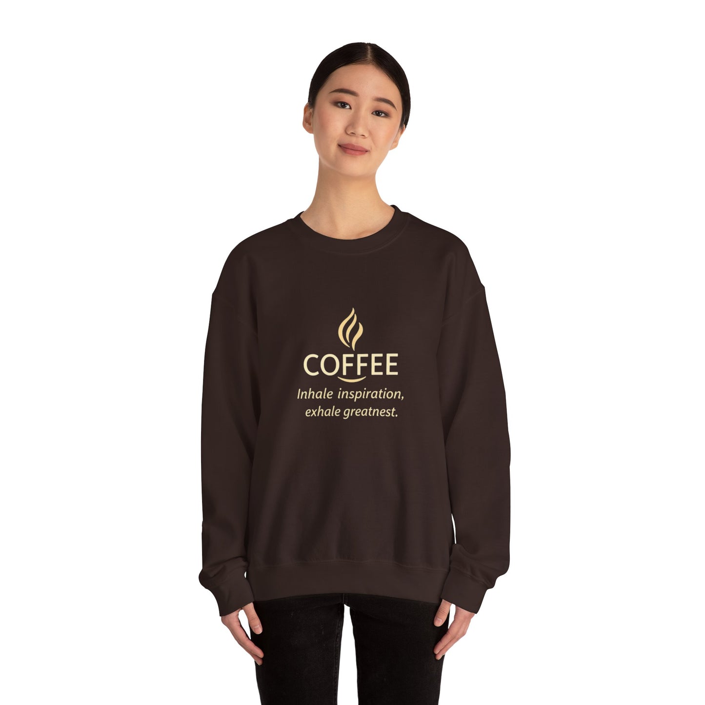 Inspire Greatness Coffee Sweatshirt | Unisex Heavy Blend Crewneck