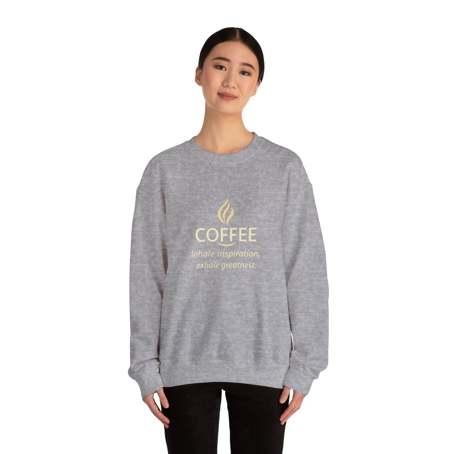 Inspire Greatness Coffee Sweatshirt | Unisex Heavy Blend Crewneck