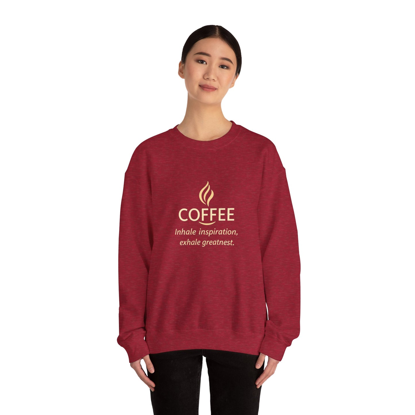 Inspire Greatness Coffee Sweatshirt | Unisex Heavy Blend Crewneck