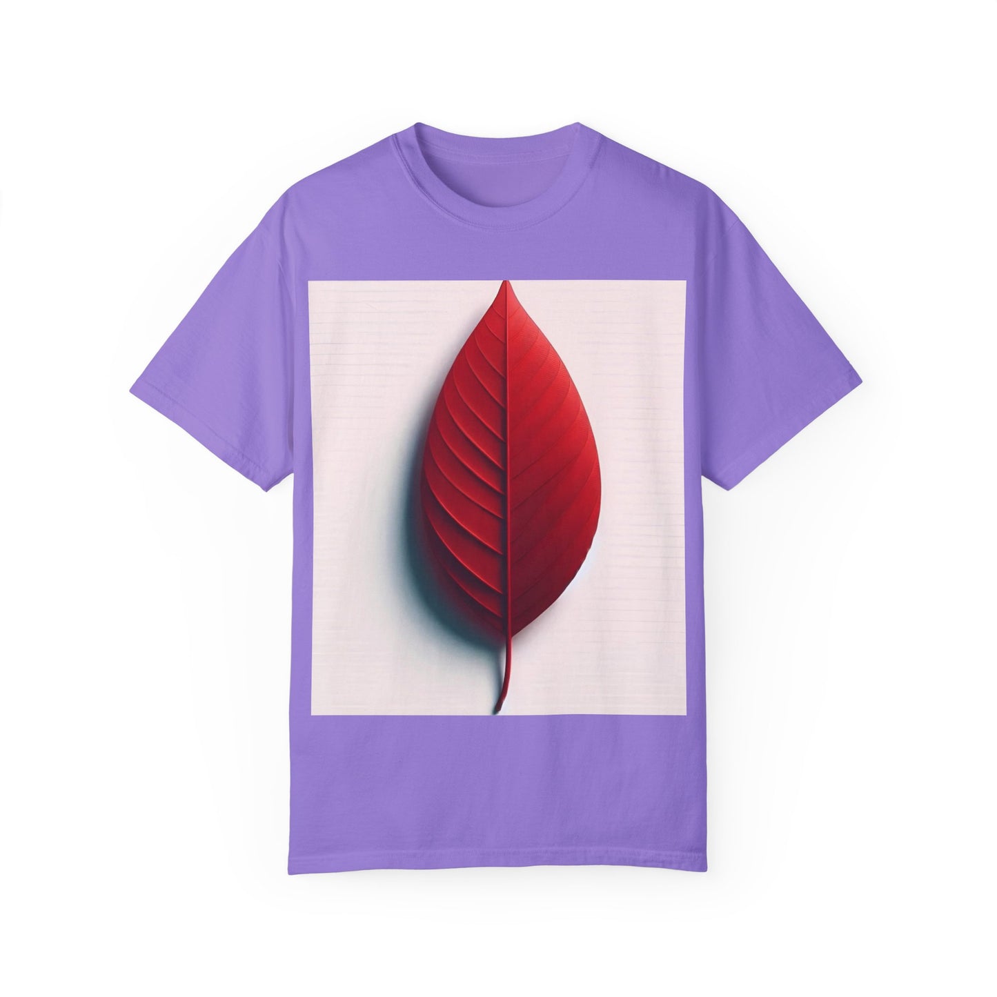 Vibrant Red Leaf Unisex Garment-Dyed T-Shirt