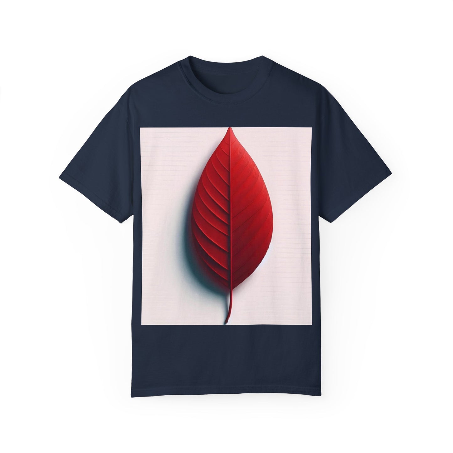 Vibrant Red Leaf Unisex Garment-Dyed T-Shirt