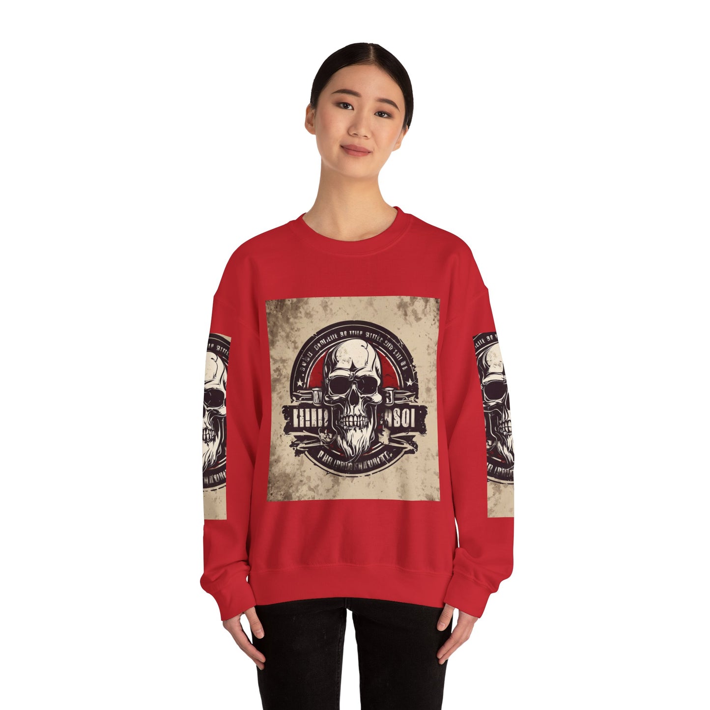 Skull Graphic Unisex Crewneck Sweatshirt – Edgy Vintage Style