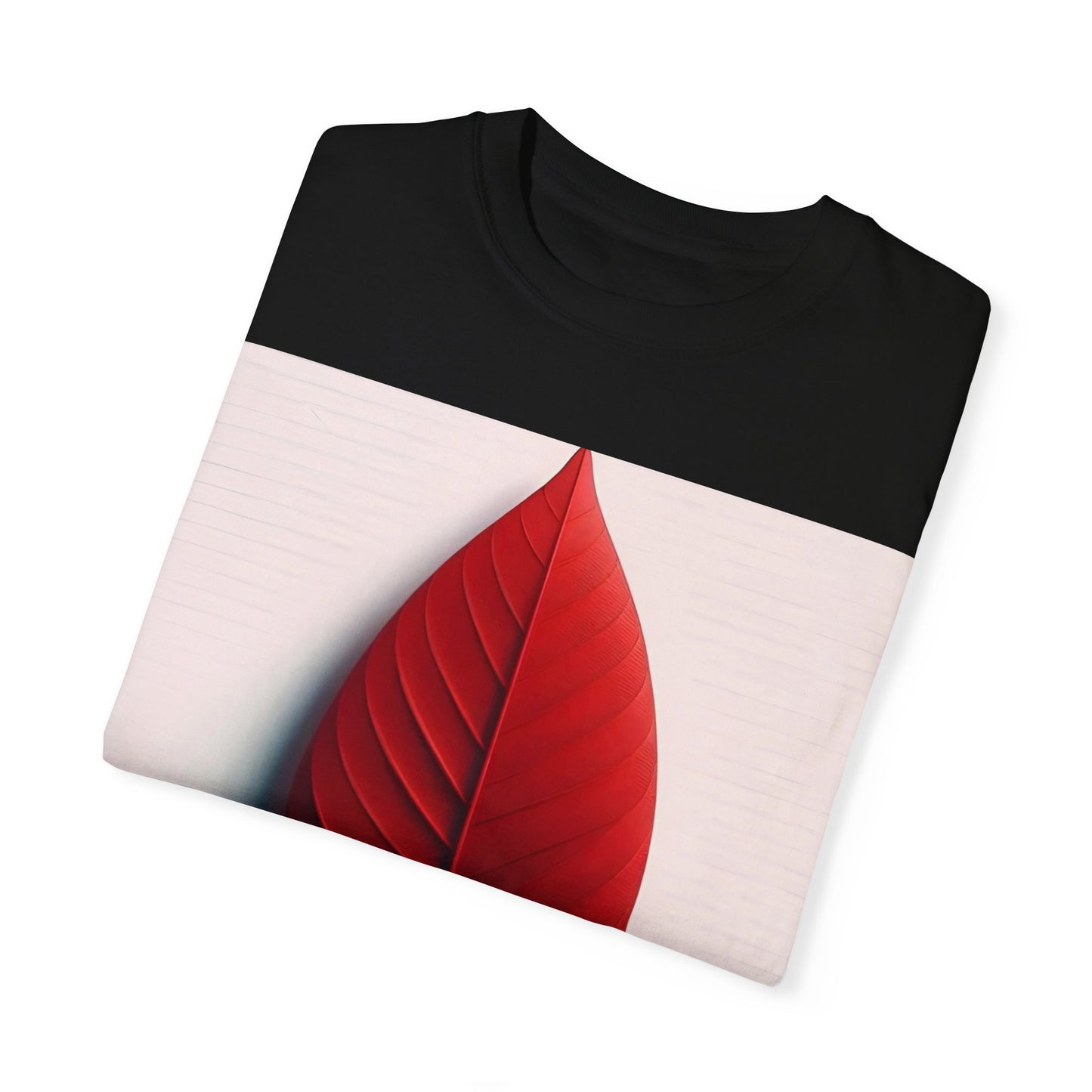 Vibrant Red Leaf Unisex Garment-Dyed T-Shirt