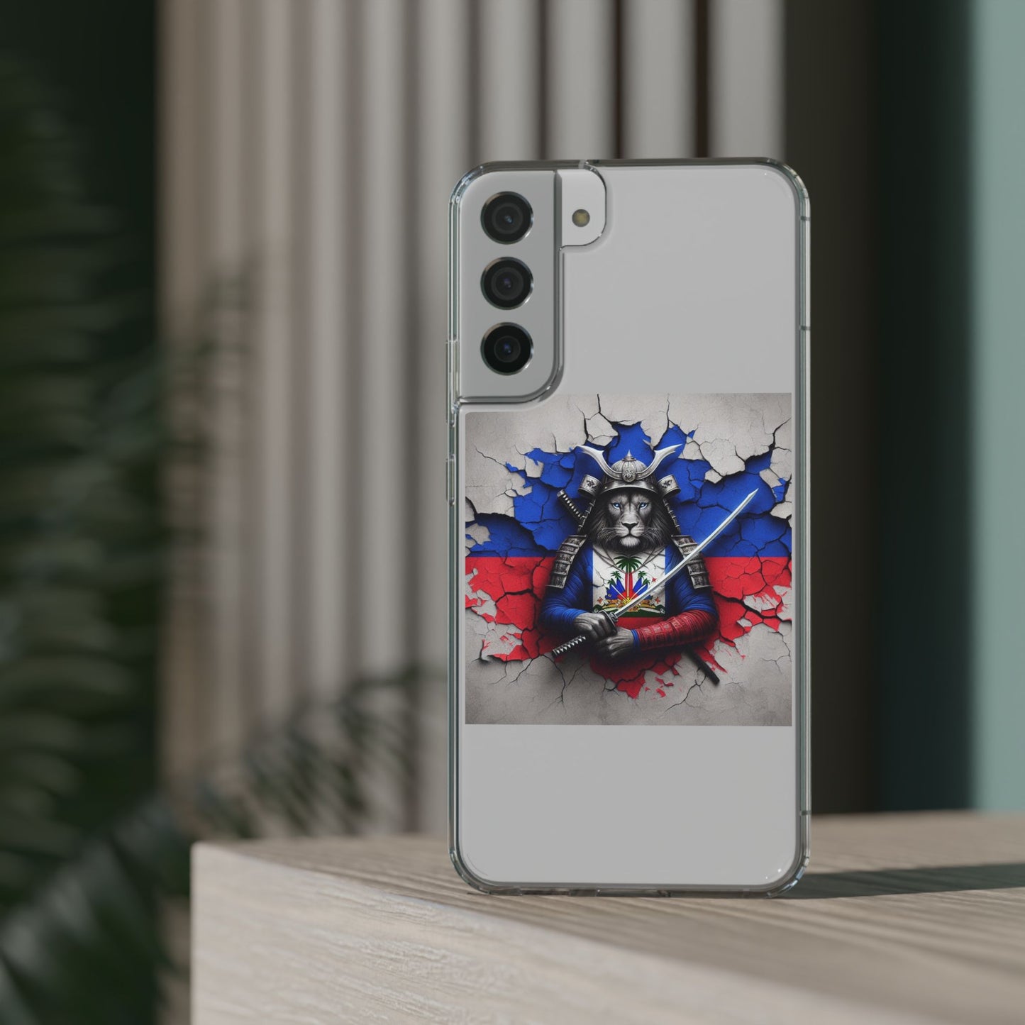 Lion Warrior Clear Phone Case - Trendy Russian Flag Design, Perfect for Animal Lovers and Patriots