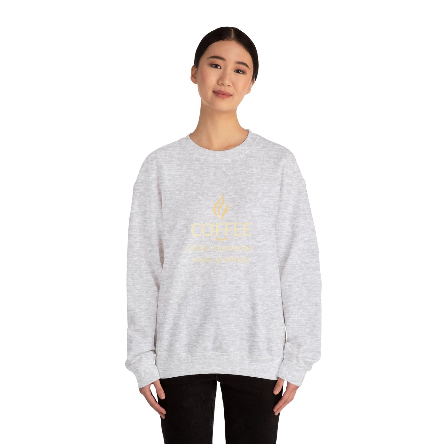 Inspire Greatness Coffee Sweatshirt | Unisex Heavy Blend Crewneck