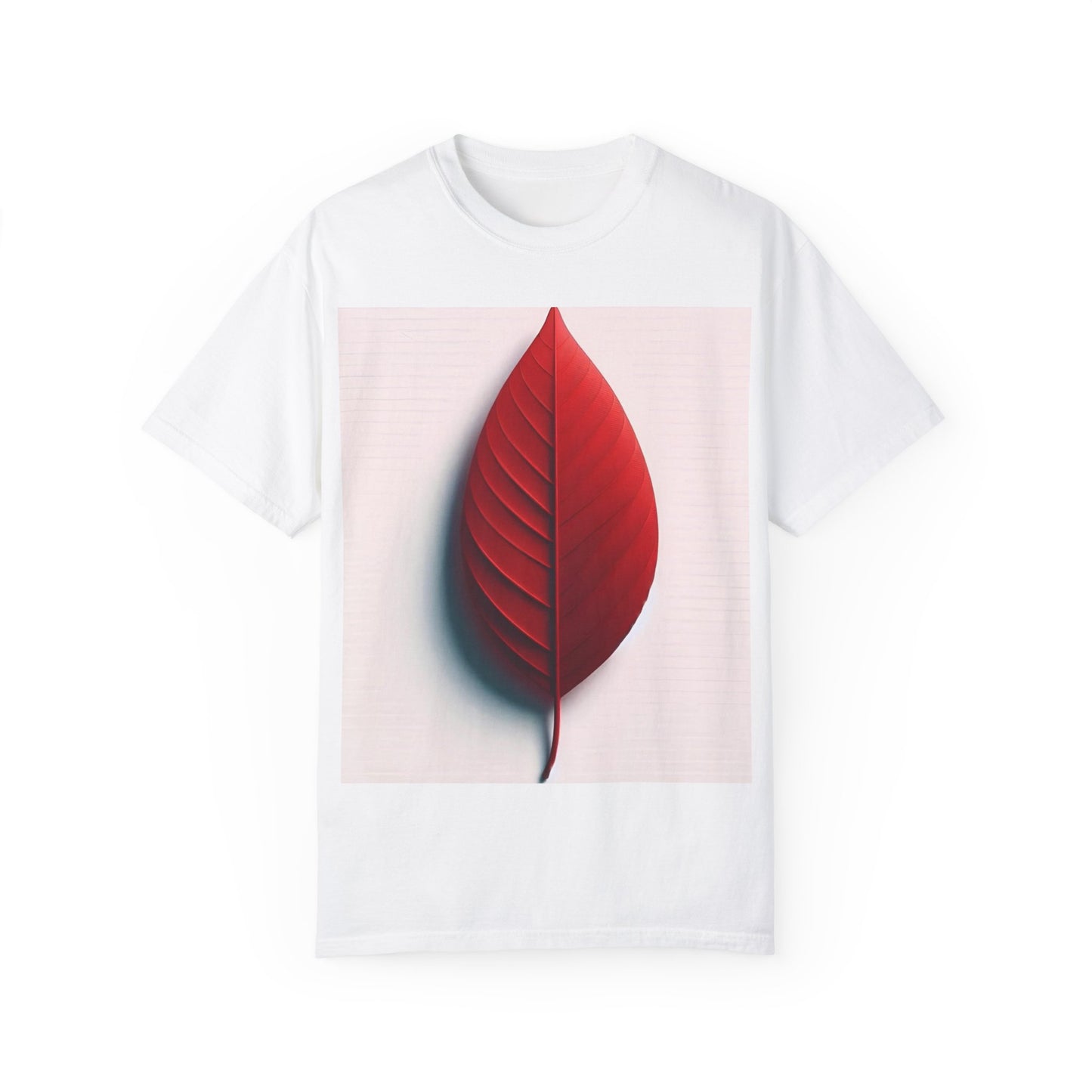 Vibrant Red Leaf Unisex Garment-Dyed T-Shirt