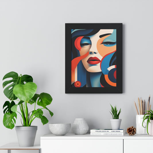 Abstract Portrait Framed Vertical Poster - Modern Wall Art for Home Decor