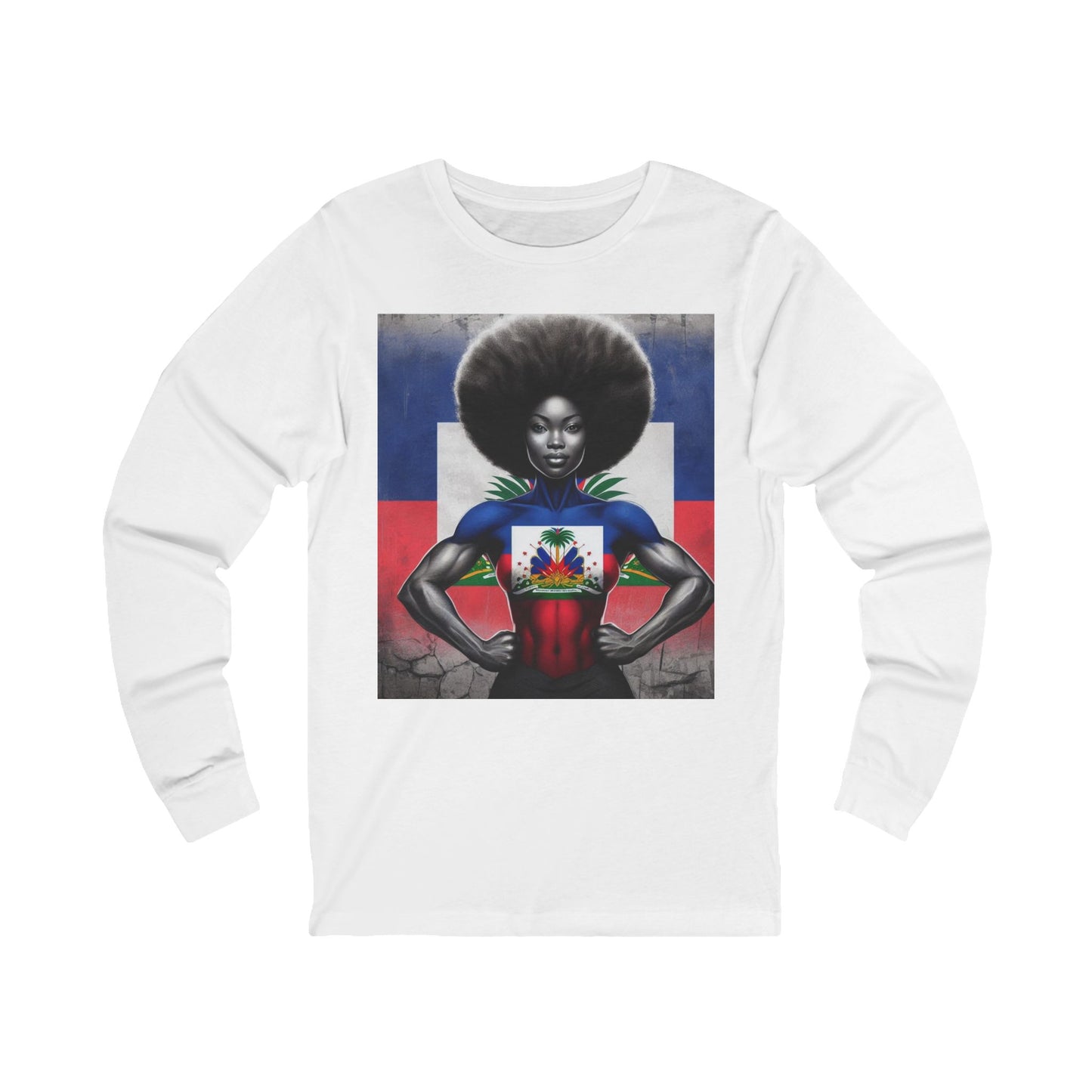 Empowered Heritage Unisex Long Sleeve Tee - Haitian Flag Design