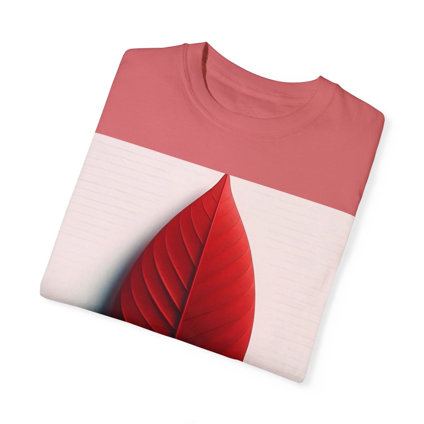 Vibrant Red Leaf Unisex Garment-Dyed T-Shirt