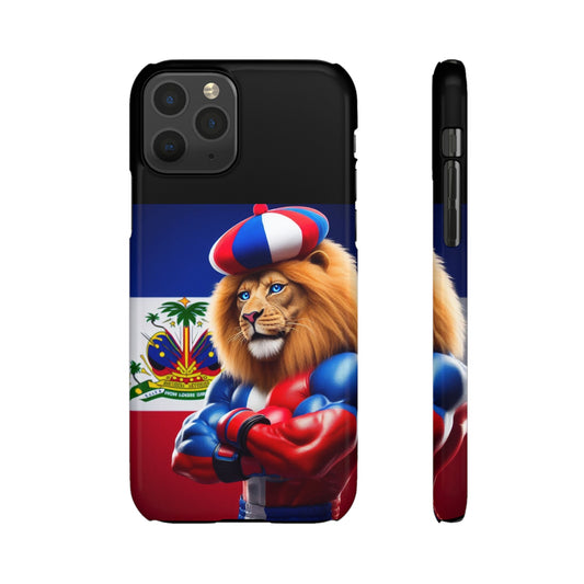 Bold Haitian Lion Snap Case - Unique & Vibrant Phone Protection